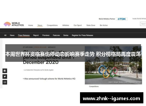 本周世界杯资格赛伤停动态影响赛季走势 积分榜格局再度震荡 本周世界杯资格赛伤停动态影响赛季走势 积分榜格局再度震荡